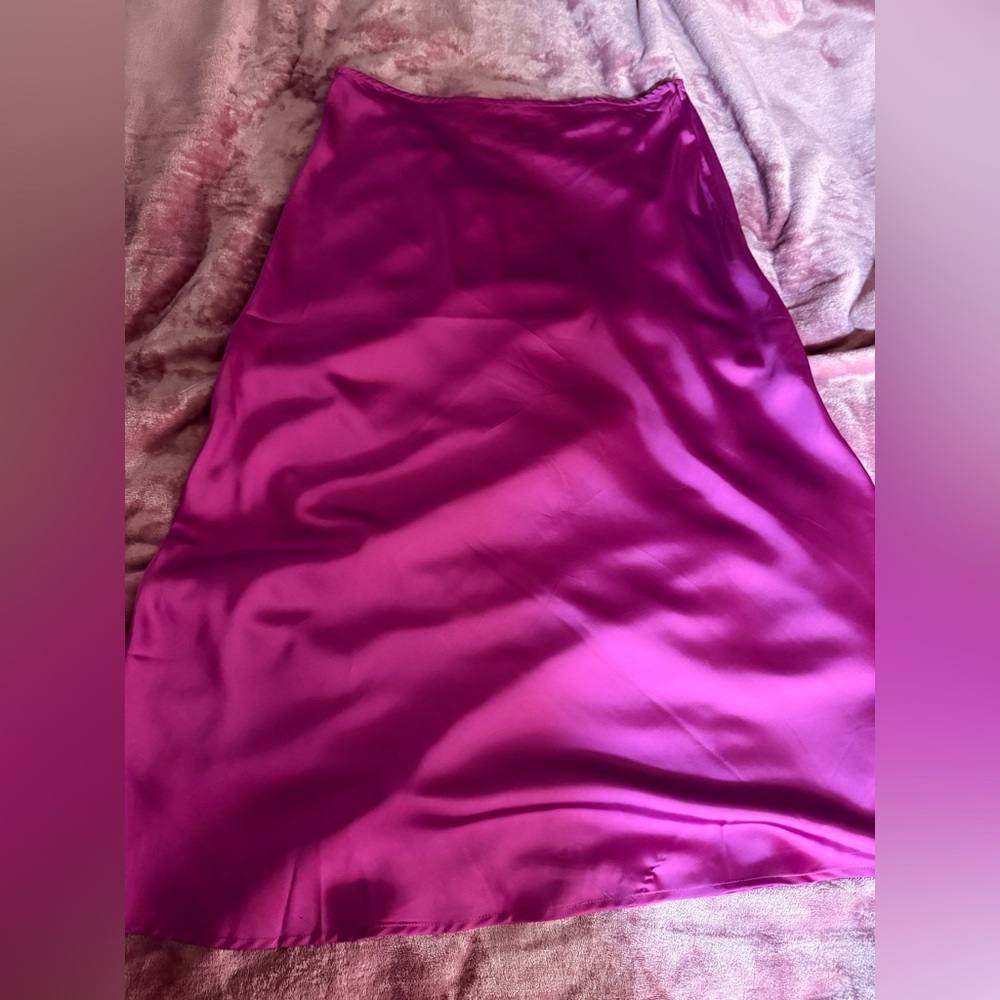 Pink Martini Fuchsia Satin Skirt